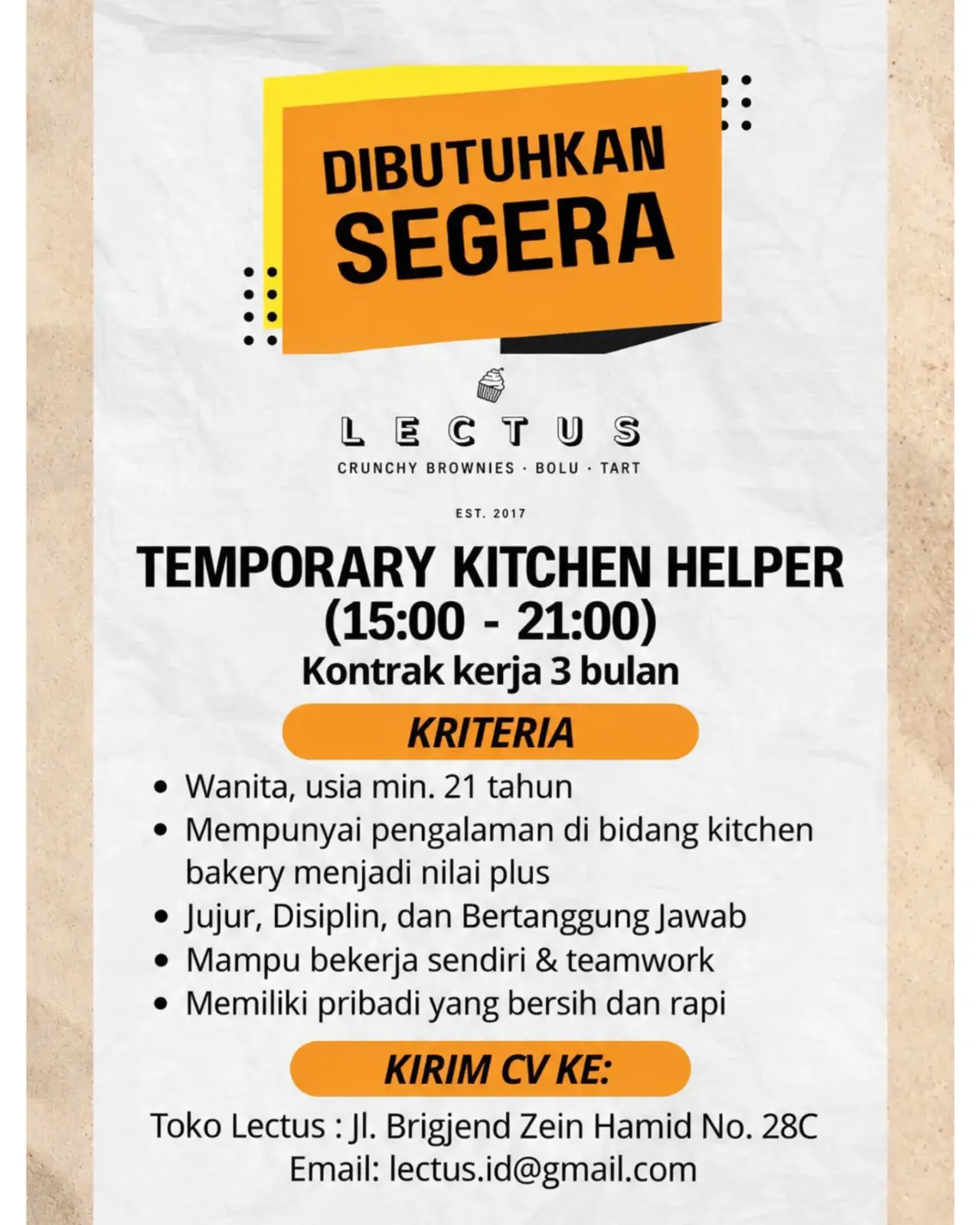 Poster Lowongan kerja