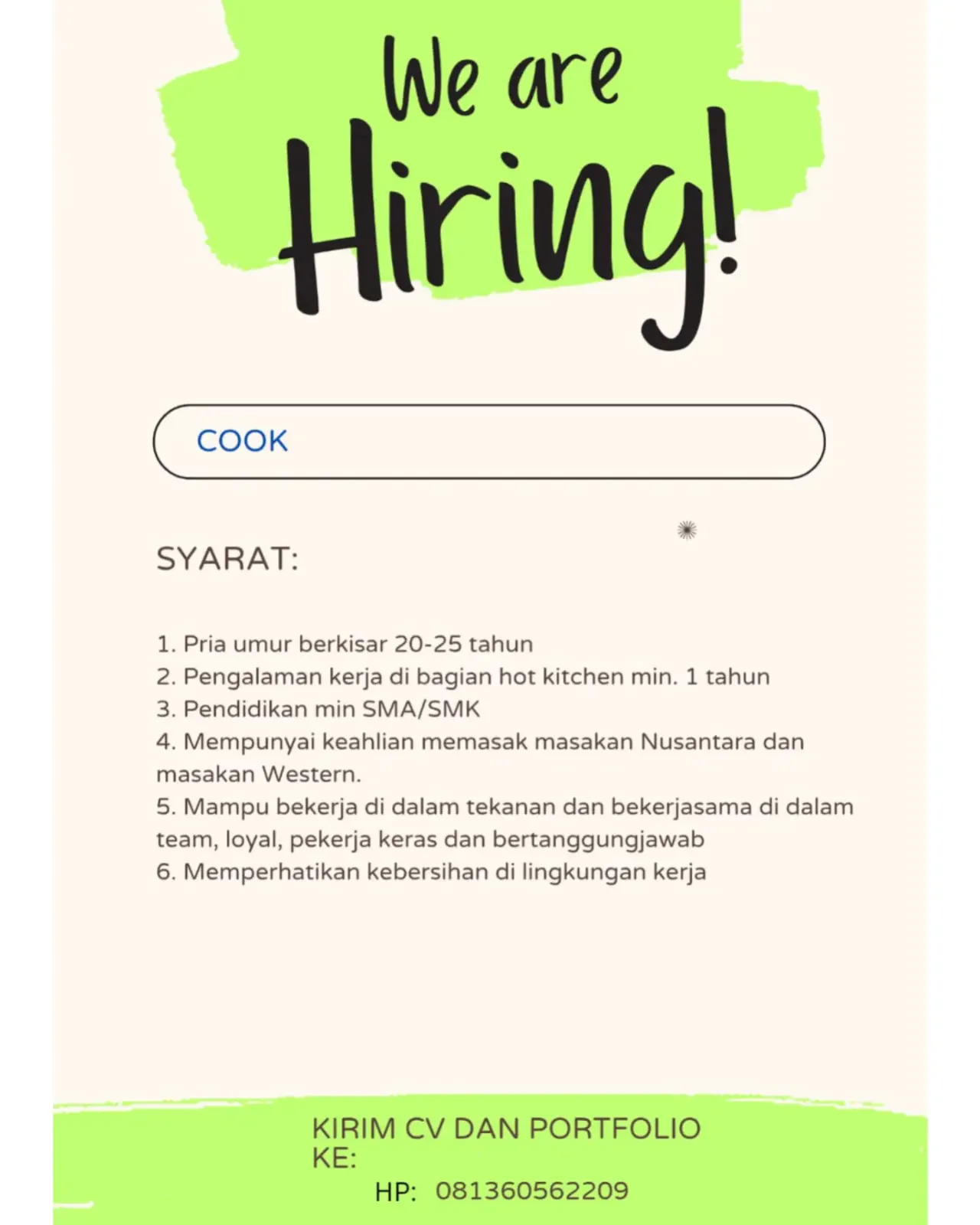 Poster Lowongan kerja