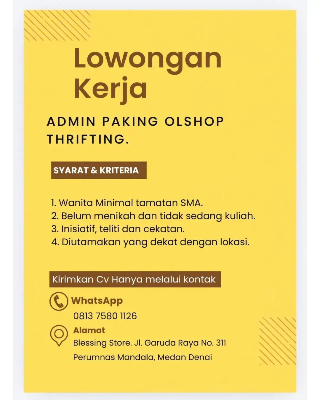 Poster Lowongan kerja