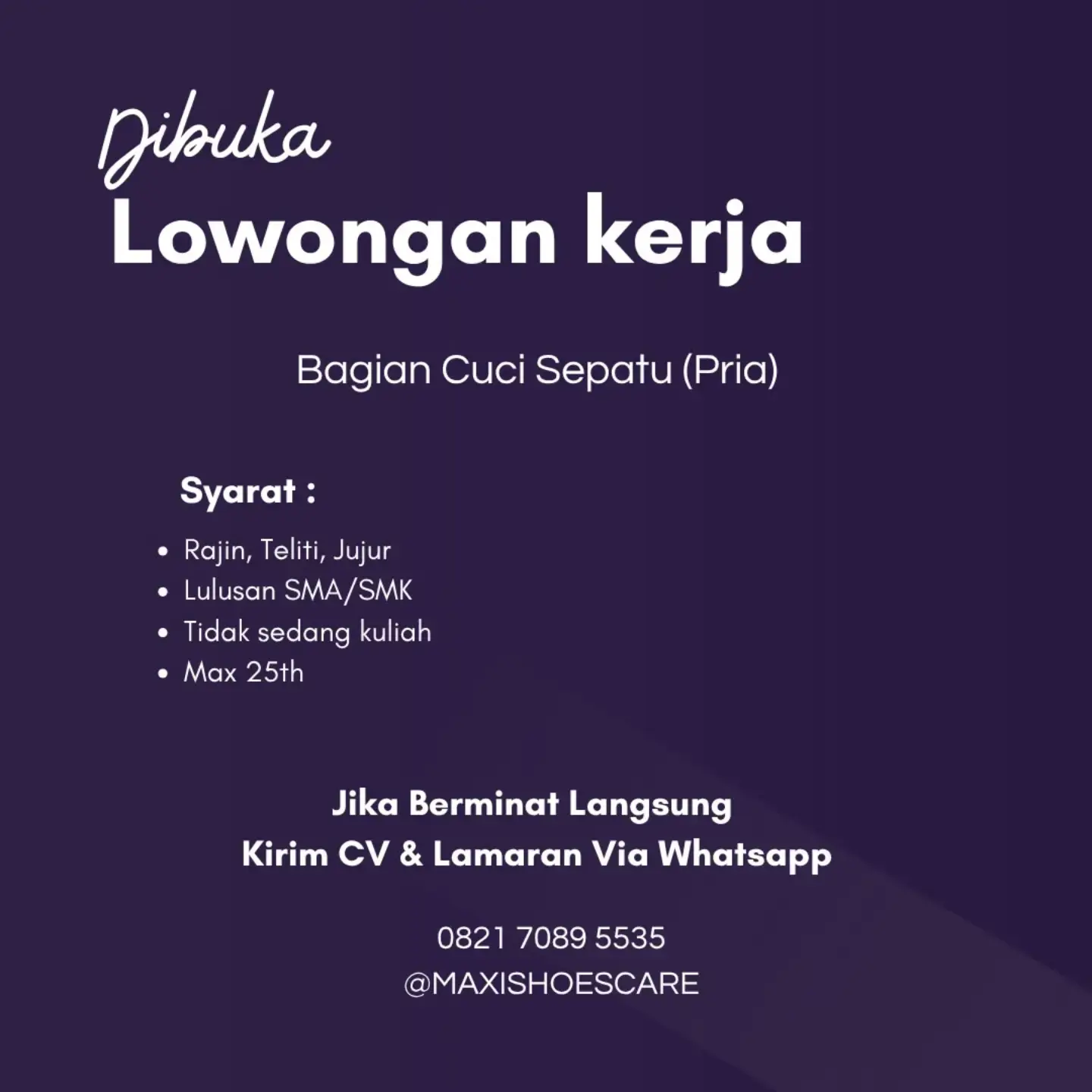Poster Lowongan kerja