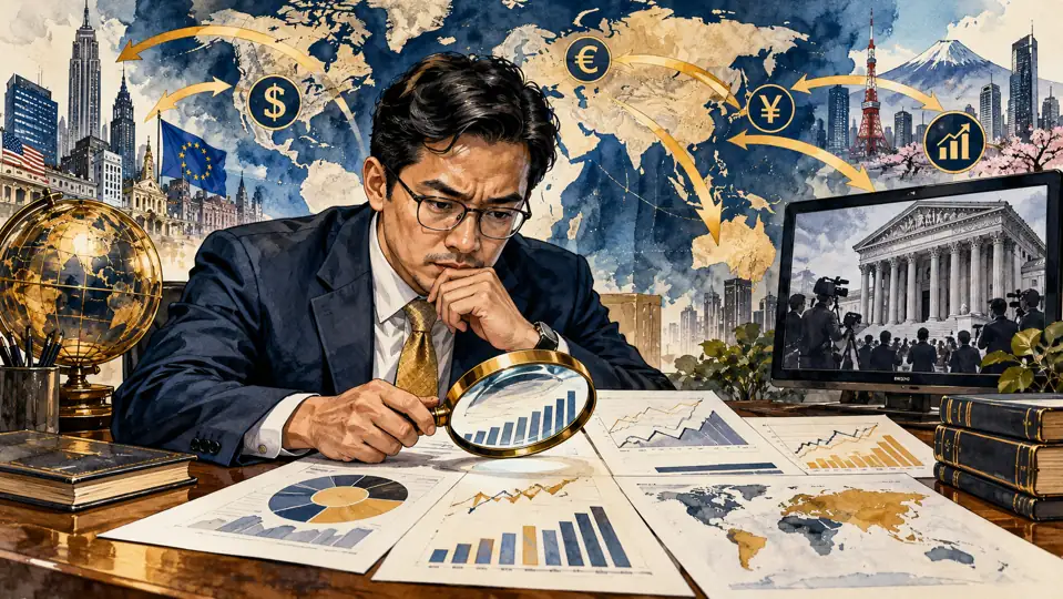 Ilustrasi editorial analis memeriksa grafik; bukan data pergerakan pasar yang sebenarnya.